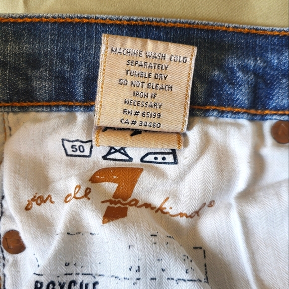 7 for all Mankind button fly boy-cut straight leg jeans size 32 - Picture 7 of 9